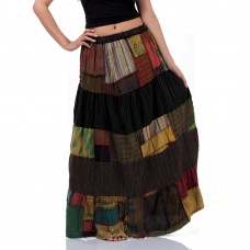 Cotton Patchwork Long Skirt Bohemian Style KP343